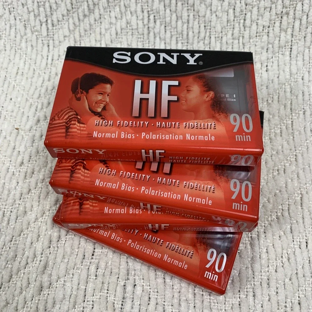 Lot of 4 New Sony Cassette Audio Tapes C-90HFL Blank Unused Sealed 90‎ Minutes